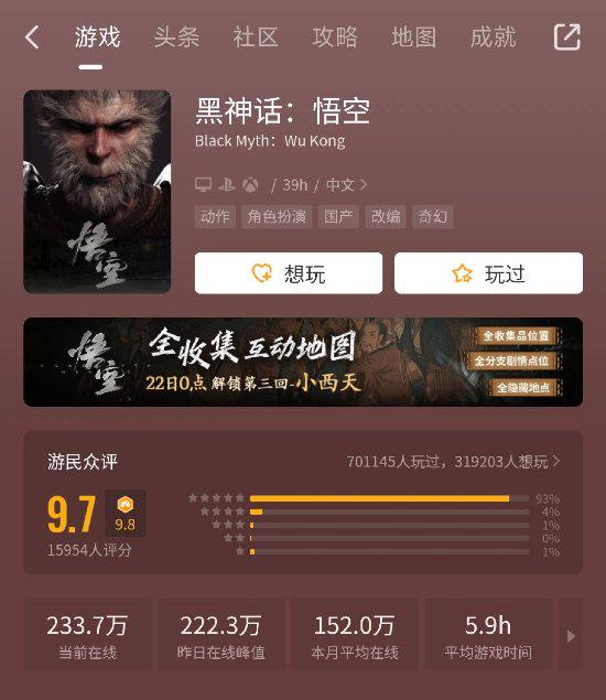 黑神话team玩家人数突破226万达新高